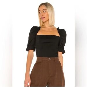NWT LPA Black Puff Sleeves Gemma‎ Top